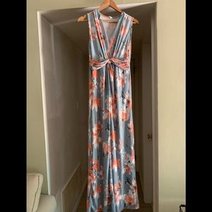 Pink Blush size medium sleeveless front knot dress